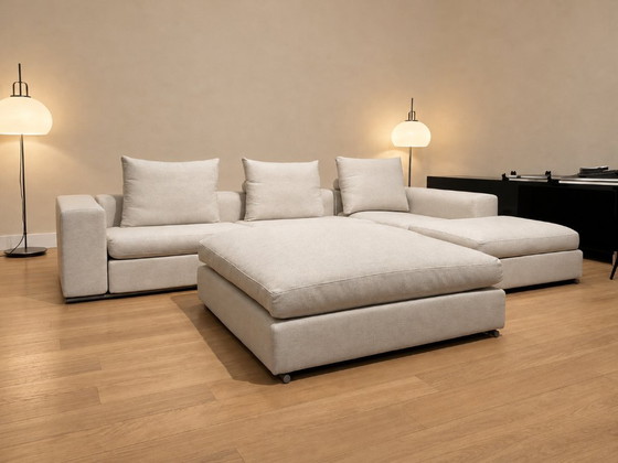 Divano angolare Flexform Groundpiece appena rivestito., Divani angolari, Altro, Tessile, Beige, Modern (foto 3 di 15)
