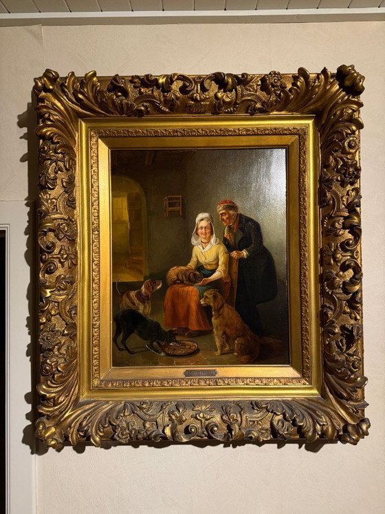 Image 1 of Zacharia Noterman (1823 - 1890) - dipinto ad olio del XIX secolo