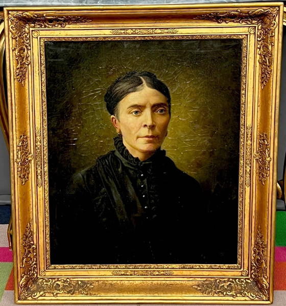 "Portret van een dame" van Claude Honoré Hugrel ( ) – Schilderijen & Tekeningen, Canvas (photo 4 of 6)