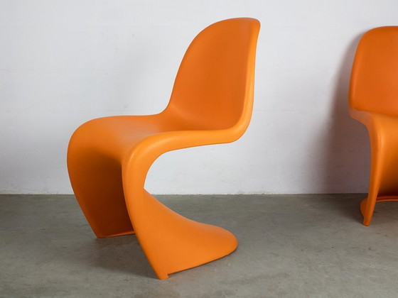 Image 1 of Chaises Vitra Panton, lot de 4, coloris orange, design Verner Panton