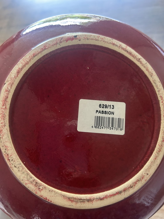 Vintage Scheurich UFO Vase 629/13 PASSION - Oxblood Red - West Germany 70s - Fat Lava Space Age (photo 5 of 6)