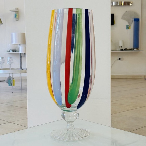Vintage Murano vaas uit de jaren 80, veelkleurig, Italiaans design, Venetië – vetri murano, Vazen (photo 2 of 6)
