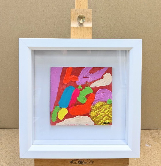 Image 1 of Astratto 1 dipinto originale acrilico di Nigel Waters con cornice, arte, nuova casa