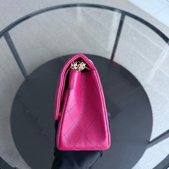 Image 1 of Chanel 2.55 Reissue 225 - 24 cm Caviar Steppleder, Pink, Goldbeschläge, Serie 23