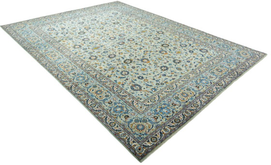 Image 1 of Perzisch tapijt - Kashan kurk 415 x 310 cm in pistachegroen