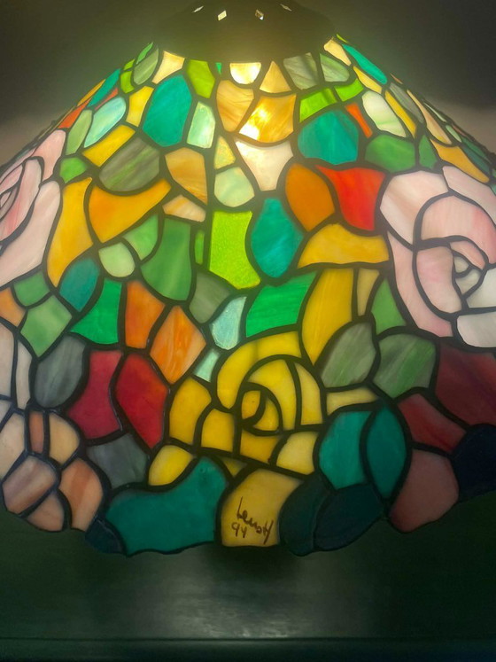 Image 1 of Tiffany style lamp signed Lush 1994