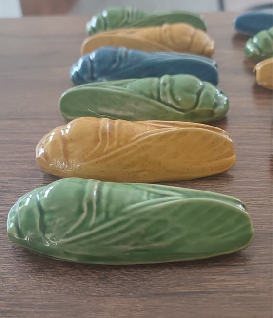 Poggiacoltelli vintage provenzale a forma di cicala in ceramica smaltata – céramique provençale Vallauris (photo 3 of 10)