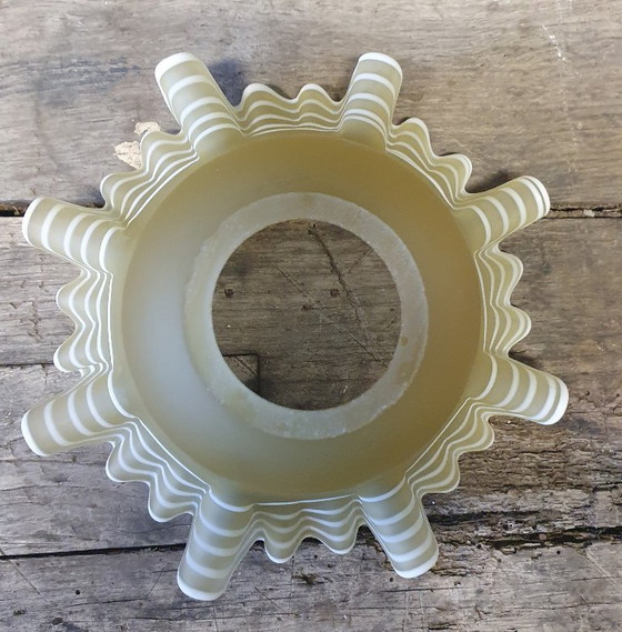 Image 1 of 2239 Lampada a sospensione in vetro antico giallo con nuovo cablaggio