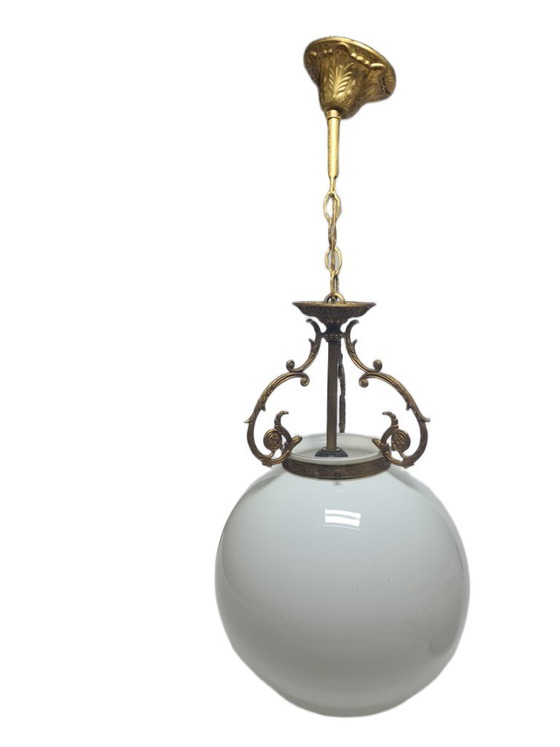 Vintage Pending Lamp, Poland, 1960s – Pendant lamps, Glass, Metal (photo 10 of 10)