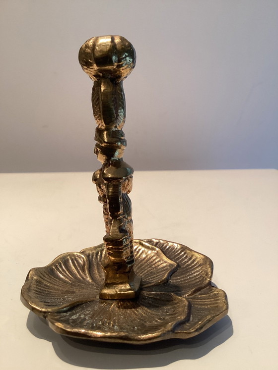 Rare vintage brass Jenny Jones candle holder - Welsh Lady/Folklore. (photo 4 of 7)
