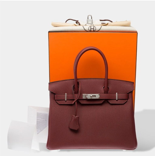 Sac HERMES Birkin 30 en Cuir Rouge - 103349