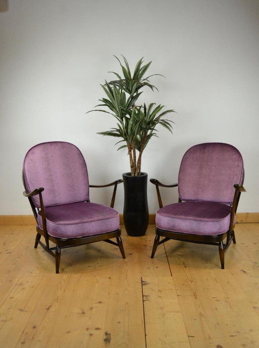 Ensemble de 2 chaises vintage Ercol - Angleterre - années 1970