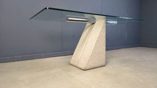 Concrete dining table by Giovanni Offredi for Saporiti 1970s