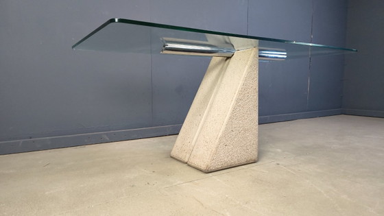 Image 1 of Concrete dining table by Giovanni Offredi for Saporiti 1970s