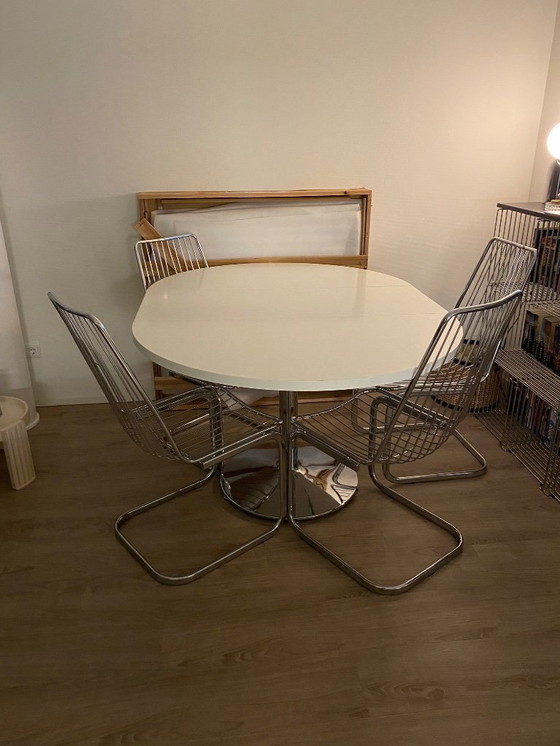 Image 1 of 4x Vintage wire chairs chrome