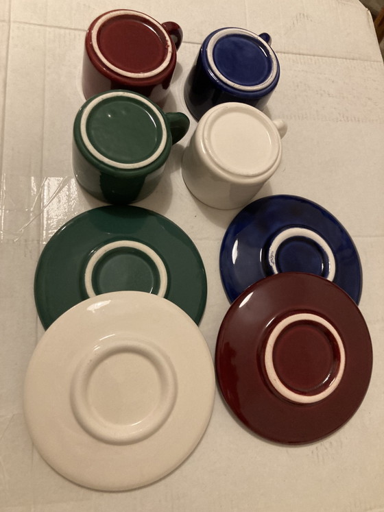 Image 1 of Ensemble de 4 tasses à café vintage en céramique fabriquées en Italie