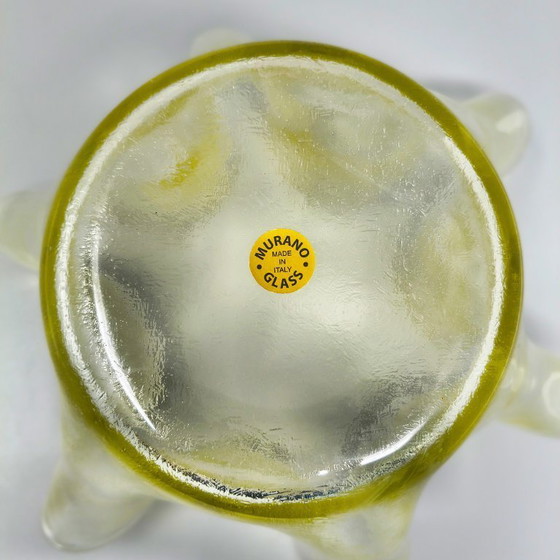 Image 1 of 1970s Italian Murano Glass Yellow "Fazzoletto" Handkerchief Vase by Dogi