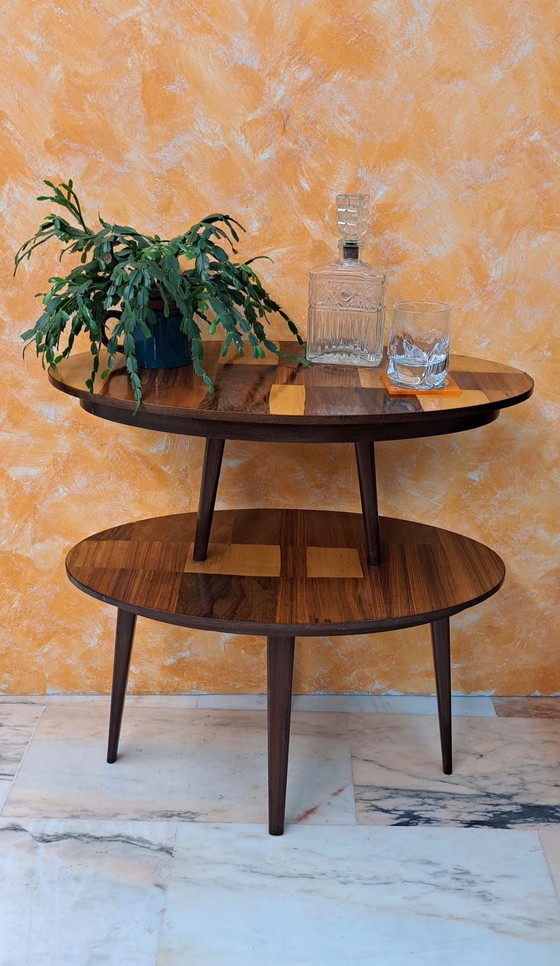 Mid Century Tafel jaren 60, Bijzettafels, Hout, Bruin (foto 2 van 9)