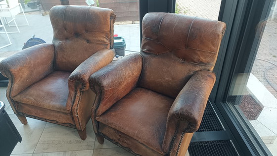 Image 1 of Set di 2 poltrone e sedili da club antichi