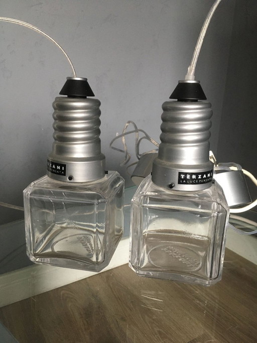 Pair of Terzani Sri pendant lamps by Jean-François Crochet, 1990s