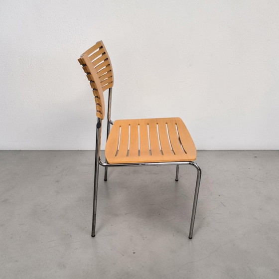 Designstoel, eetkamerstoel, Fritz Hansen Runner Kasper Salto – Eetkamerstoelen, Chrome, Wood (photo 4 of 13)