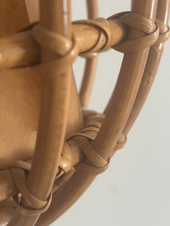 Image 1 of Jaren 70 boho rotan bamboe plafondlamp