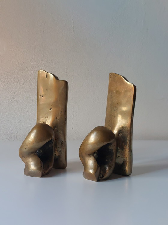 Image 1 of Very rare pair of brutalist David Marshall bookends