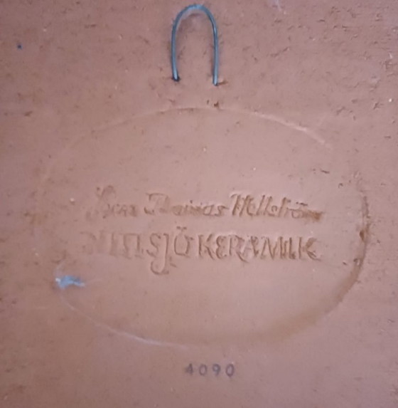 Targa murale vintage in ceramica scandinava realizzata da Thomas Hellström per Nittsjö Keramik, anni '70. (photo 5 of 7)