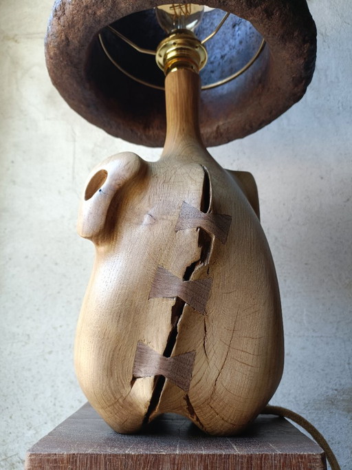 Designer lamp in solid oak – tafellampen, Wood (photo 2 of 12)