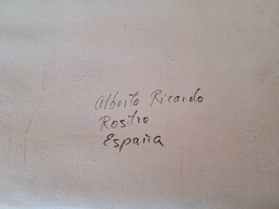 Image 1 of Alberto Ricardo - Rostro India - Artist's canvas under glass