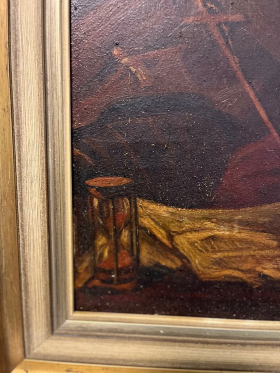 Image 1 of Antiek Portret van een Monnik – C. Knorr (1897) – Olieverf op Doek