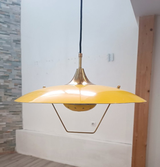 Saliscendi counterweight pendant lamp, Italy, 1960s – Brass, Metal (photo 2 of 16)