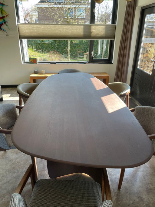 Mobitec Dolmen dining table 270 x 120 cm -organic- solid oak Walnut look matte