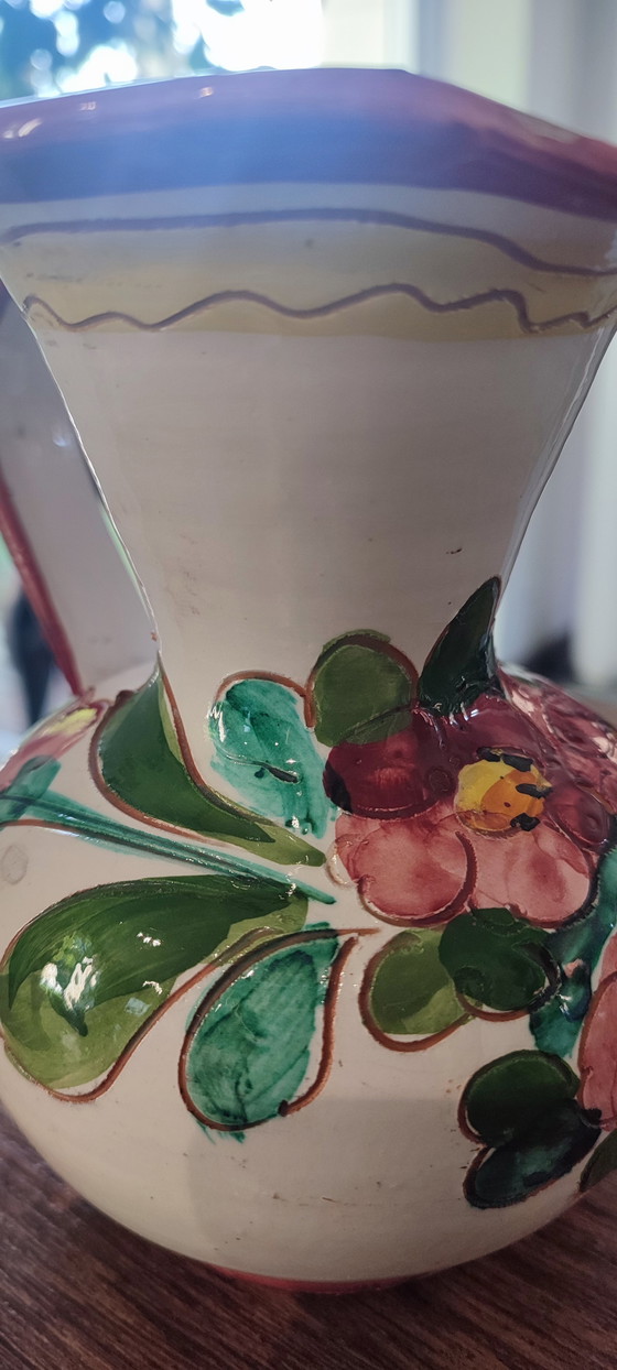 Image 1 of Antique Italian ceramic pitcher