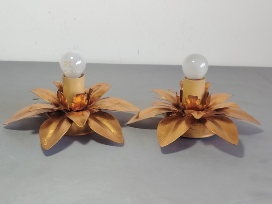 Image 1 of Wandlampen in Hollywood Regency-stijl uit de jaren 70.