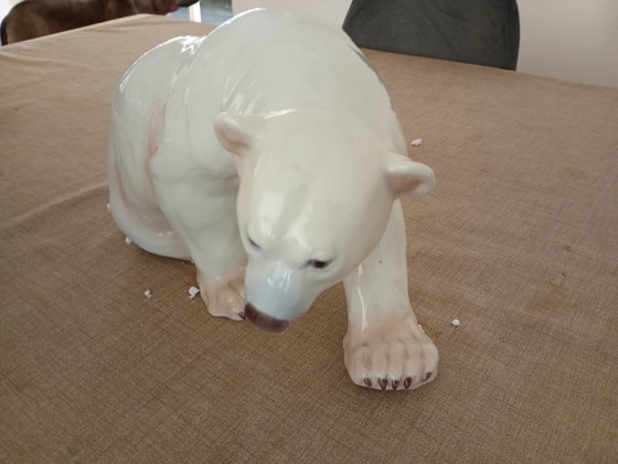 Image 1 of Large porcelain polar bear by Bing & Grondhal B&G from 1857