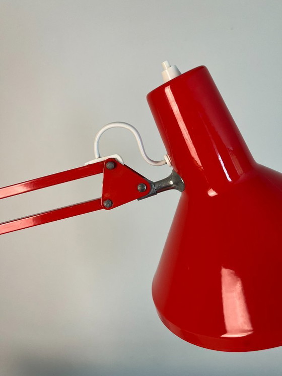 Image 1 of Vintage 1980s Red Articulated Architect Lamp