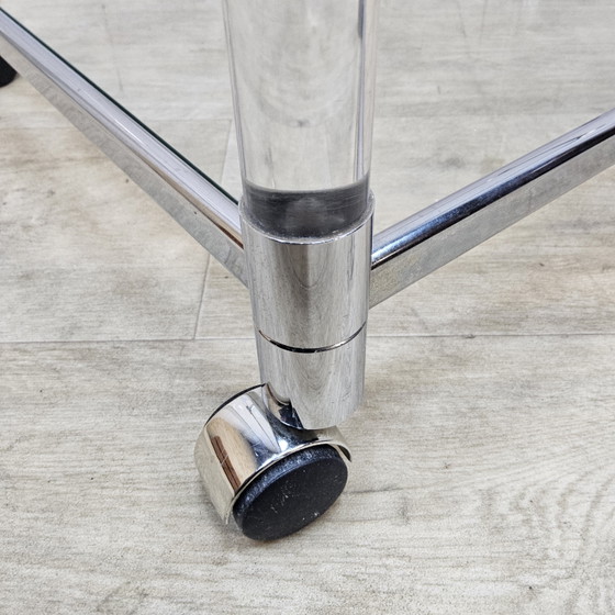 Vintage glass and chrome drinks trolley / tea trolley / side table (mobile) – Bar carts (photo 6 of 14)