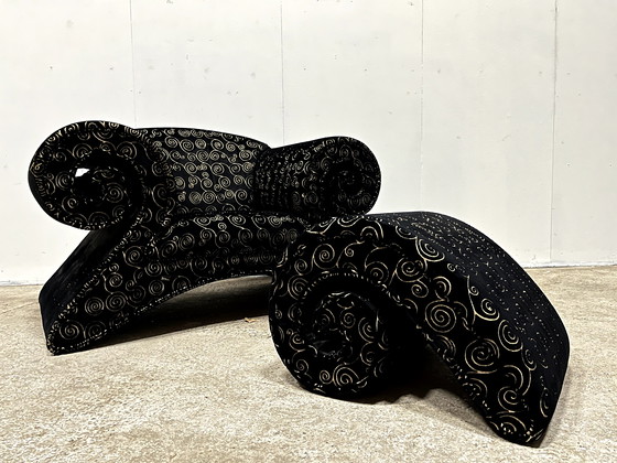 Image 1 of Bretz design fauteuil met bijhorende voetenbank