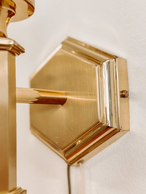 Image 1 of Brass vintage wall lamps, set of 2