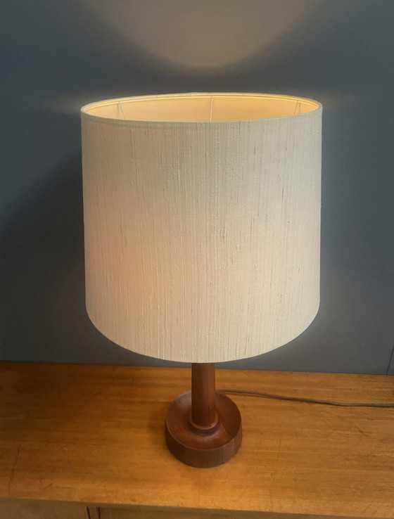 Image 1 of Uno & Östen Kristiansson Teak tablellamp for Luxus Denmark 1970s