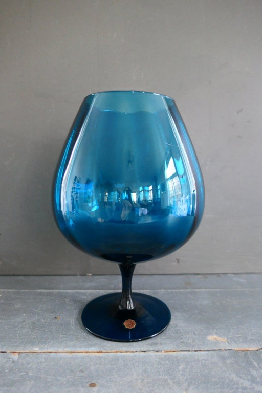 Vintage Empoli Turquoise Glass Vase on Base – vazen