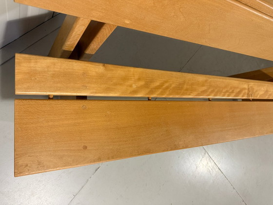 Image 1 of XL Modernist solid beech wood bench 1960s