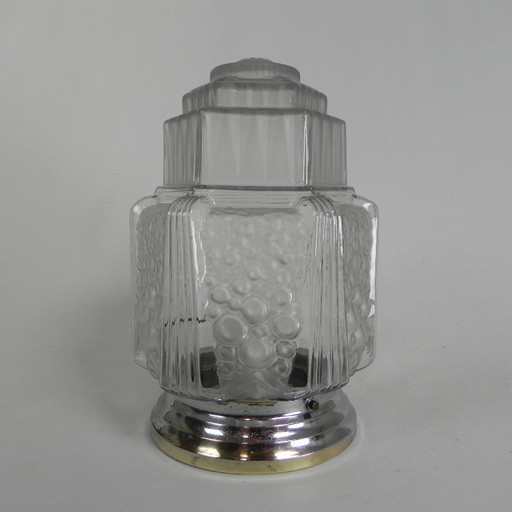 Plafonnier Art Déco, modèle gratte-ciel, Muller Frères par Francis Hubert, années 1930
