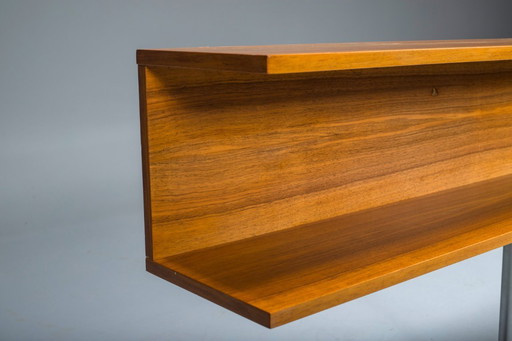 Large Minimalist Walnut Wall Unit, 1970s