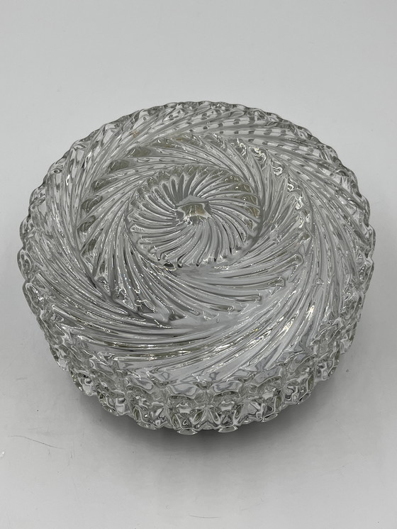Image 1 of Round Glass Ceiling Light with Relief