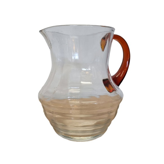Image 1 of Vintage Design Water Carafe With Amber Glass