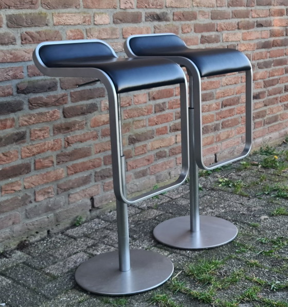 Image 1 of 2x Lapalma LEM barkrukken zwart leer