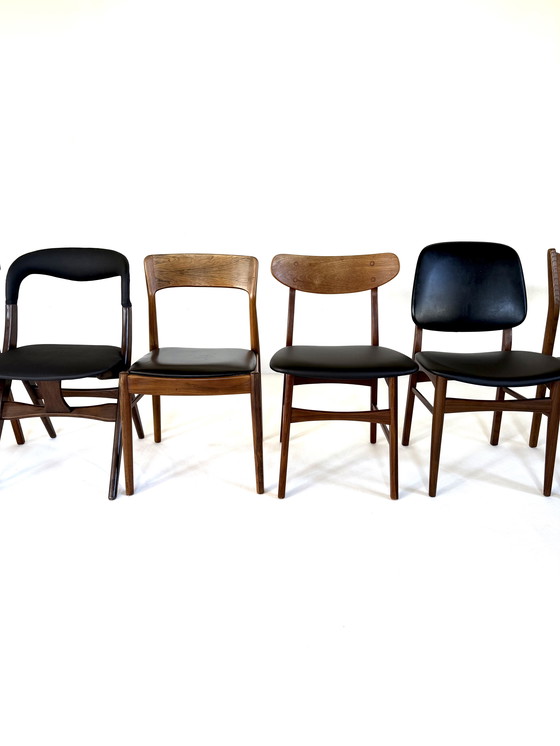 Image 1 of Set di 8 sedie da pranzo danesi componibili, anni '60