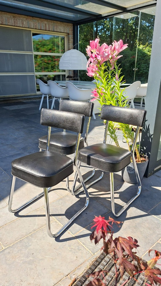 Mid Century Bauhaus Style Chairs – Eetkamerstoelen, Skai (photo 2 of 16)
